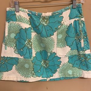 Retro Floral Print Mini Skirt